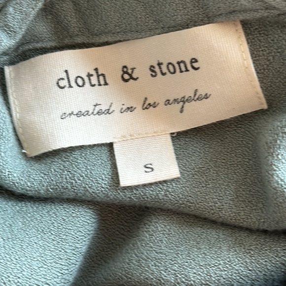 Cloth & Stone Anthropologie Sage Green Tie-Back Long Sleeve Top - Small - Picture 9 of 11